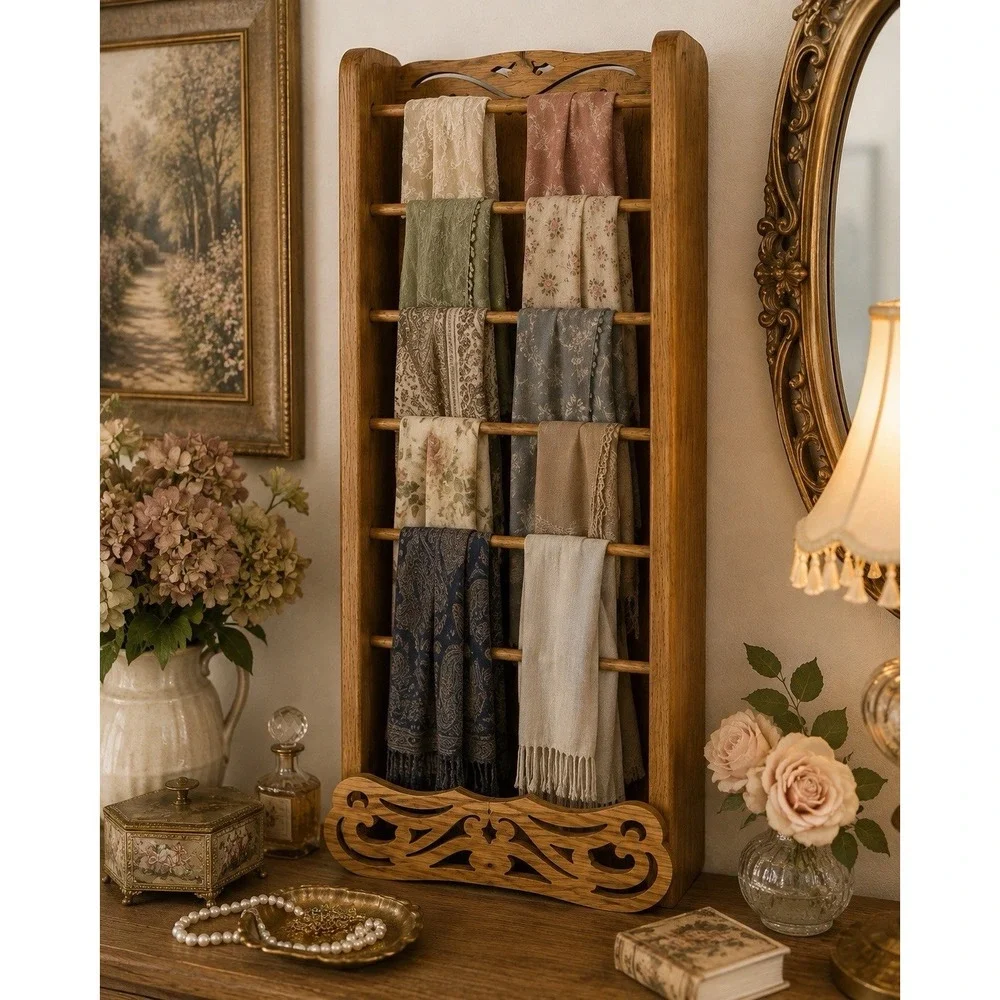 Wooden Display Unit Ladder Rungs Wall Or Tabletop Mounted 24x9x4 Vintage Unique